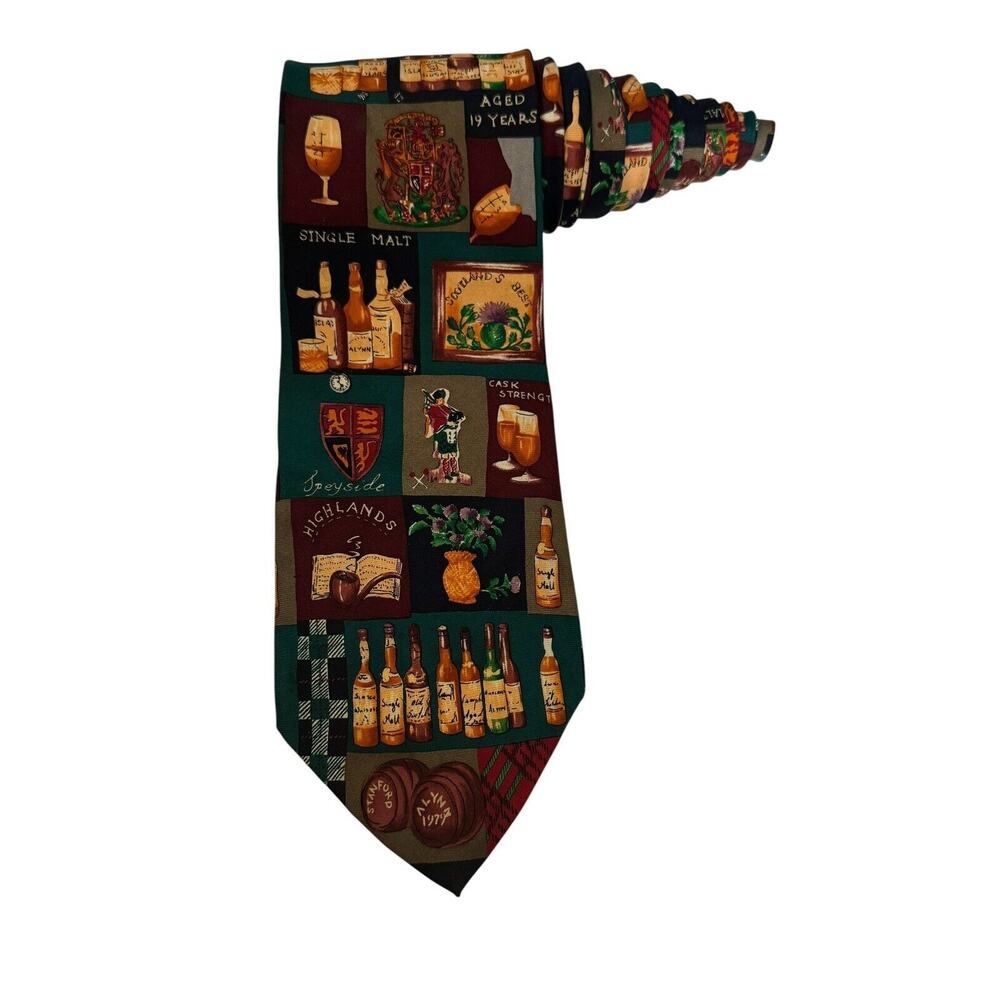 Alynn Neckwear Single Malt Scotch Whiskey Aged Highlands Vintage Necktie